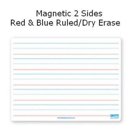 FLIPSIDE PRODUCTS Flipside Products 10176 9x12 Dry Erase Board Magnetic Both Sides Red & Blue Ruled-Dry Erase 10176